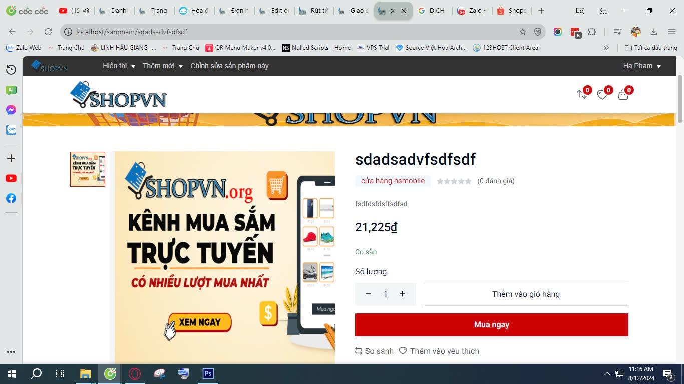 Share Code Thương Mại Điện Tử - Chức Năng Full tạo kênh bán hàng , rút tiền như shoppe